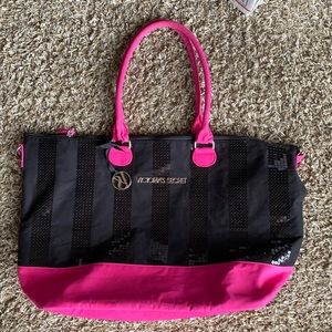 Victoria’s Secret tote - Hot pink and black with sequins like new